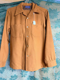Vintage Pendleton Virgin Wool Board Shirt | Camel Brown Made USA Medium
